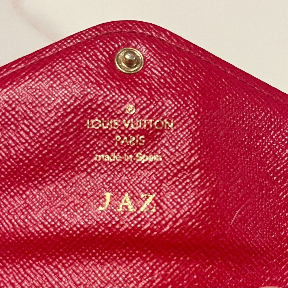 Louis Vuitton Josephine Wallet Damier Ebene Red Wallet + COA - Picture 8 of 13